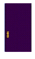 Retro animated gif of a purple cartoon door being slammed shut.